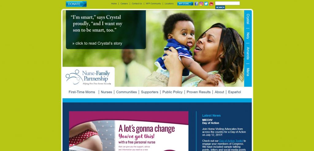 Nurse Family Patnership Previous Website Design